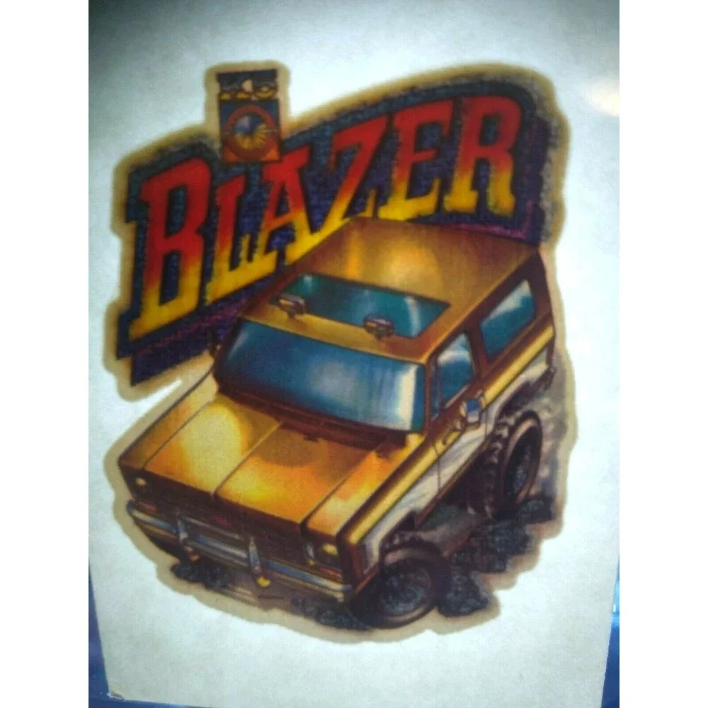 Blazer 4x4 Truck Screamin Gleamin Glitter Iron-On Decal Donruss Vintage Retro